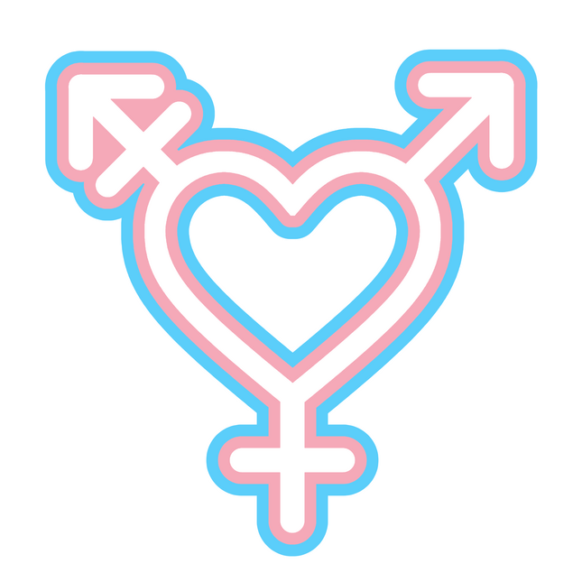 &quot;trans heart&quot; graphic symbol