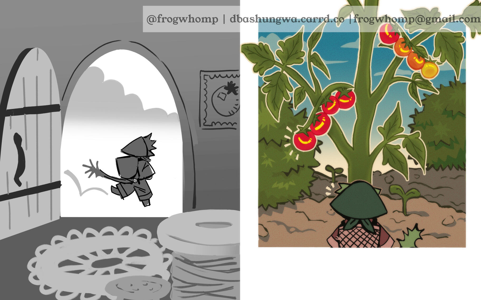 "Moss and Petal" Picture book dummy (Digital illustration)